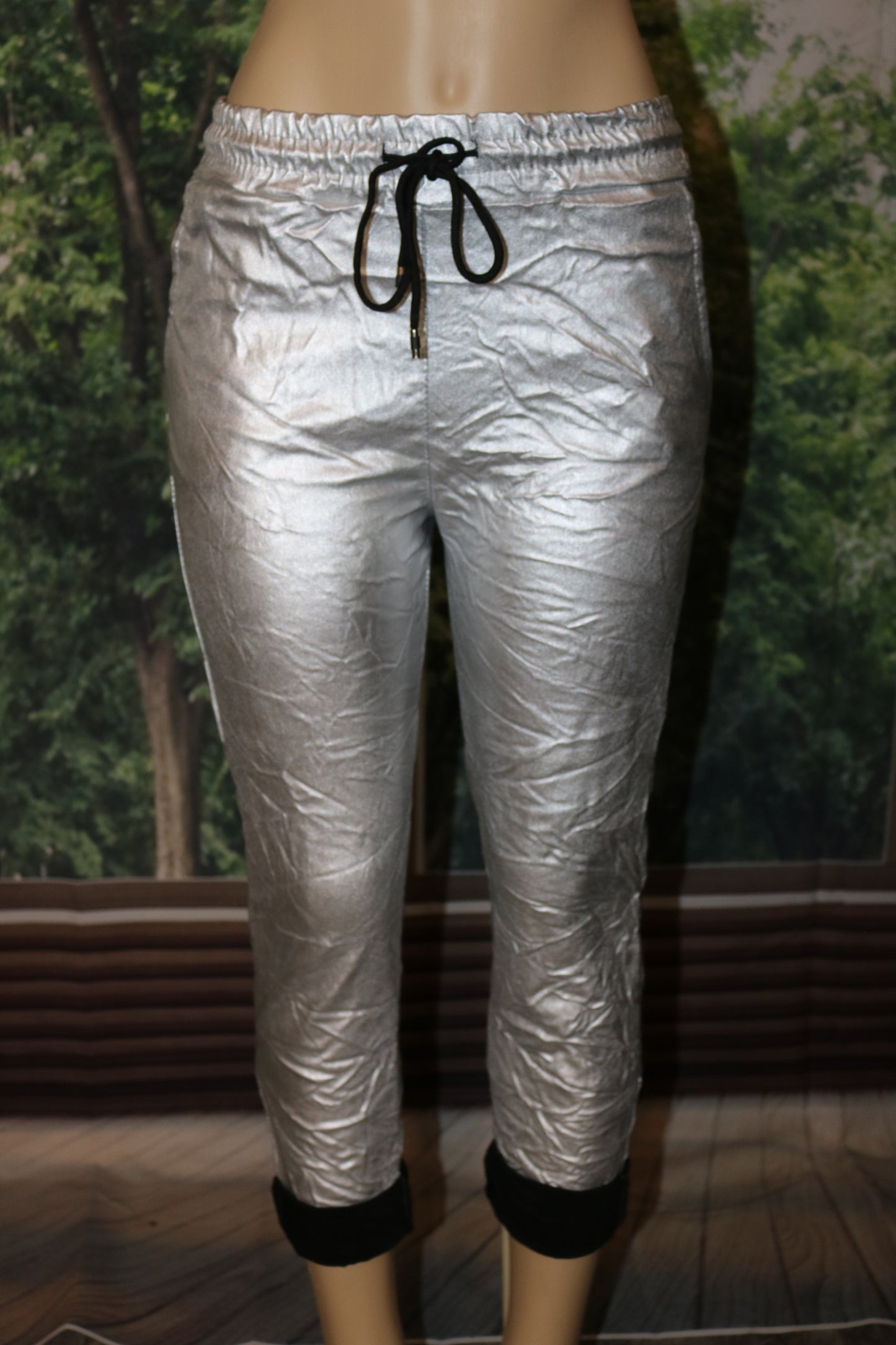 Textured Metalic pants